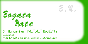 bogata mate business card